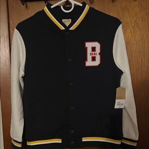 B Real Kids Varsity Jacket - Black and White